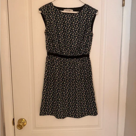 loft a line dress Ann Taylor LOFT Black Wool Blend A-Line Dress with Twisted Neckline –  SilkRoll main image 1